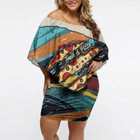 Skateboarding Raccoon Eating Pizza Off Shoulder Short Dress Retro Cartoon Skating Claw Rip Grunge Aesthetic