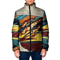 Skateboarding Raccoon Eating Pizza Padded Jacket Retro Cartoon Skating Claw Rip Grunge Aesthetic