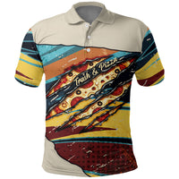 Skateboarding Raccoon Eating Pizza Polo Shirt Retro Cartoon Skating Claw Rip Grunge Aesthetic