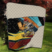 Skateboarding Raccoon Eating Pizza Quilt Retro Cartoon Skating Claw Rip Grunge Aesthetic