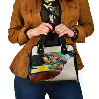 Skateboarding Raccoon Eating Pizza Shoulder Handbag Retro Cartoon Skating Claw Rip Grunge Aesthetic