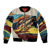 Skateboarding Raccoon Eating Pizza Sleeve Zip Bomber Jacket Retro Cartoon Skating Claw Rip Grunge Aesthetic