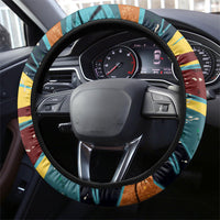 Skateboarding Raccoon Eating Pizza Steering Wheel Cover Retro Cartoon Skating Claw Rip Grunge Aesthetic