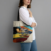 Skateboarding Raccoon Eating Pizza Tote Bag Retro Cartoon Skating Claw Rip Grunge Aesthetic