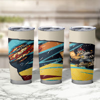 Skateboarding Raccoon Eating Pizza Tumbler Cup Retro Cartoon Skating Claw Rip Grunge Aesthetic