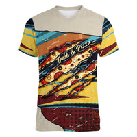 Skateboarding Raccoon Eating Pizza Women V-Neck T-Shirt Retro Cartoon Skating Claw Rip Grunge Aesthetic
