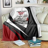 Personalized Tuskegee Airmen Blanket Red Tails P-51 Mustang WWII Aviation Never Quit