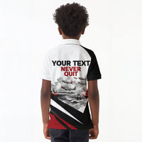Personalized Tuskegee Airmen Kid Polo Shirt Red Tails P-51 Mustang WWII Aviation Never Quit