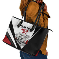 Personalized Tuskegee Airmen Leather Tote Bag Red Tails P-51 Mustang WWII Aviation Never Quit