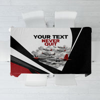 Personalized Tuskegee Airmen Tablecloth Red Tails P-51 Mustang WWII Aviation Never Quit