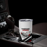 Personalized Tuskegee Airmen Tumbler Cup Red Tails P-51 Mustang WWII Aviation Never Quit