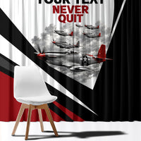 Personalized Tuskegee Airmen Window Curtain Red Tails P-51 Mustang WWII Aviation Never Quit
