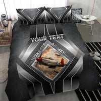 Personalized Tuskegee Airmen Bedding Set Vintage WWII Aviation History Graphic Art