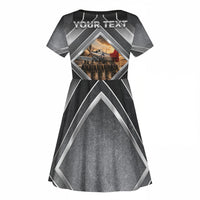 Personalized Tuskegee Airmen Kid Short Sleeve Dress Vintage WWII Aviation History Graphic Art
