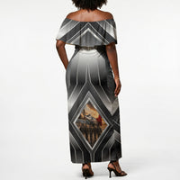 Personalized Tuskegee Airmen Off Shoulder Maxi Dress Vintage WWII Aviation History Graphic Art