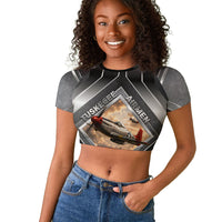 Personalized Tuskegee Airmen Raglan Cropped T shirt Vintage WWII Aviation History Graphic Art