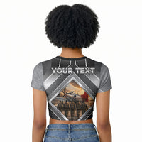 Personalized Tuskegee Airmen Raglan Cropped T shirt Vintage WWII Aviation History Graphic Art
