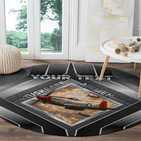 Personalized Tuskegee Airmen Round Carpet Vintage WWII Aviation History Graphic Art