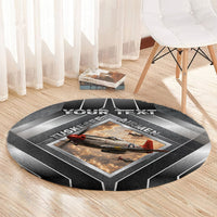 Personalized Tuskegee Airmen Round Carpet Vintage WWII Aviation History Graphic Art