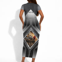 Personalized Tuskegee Airmen Short Sleeve Bodycon Dress Vintage WWII Aviation History Graphic Art