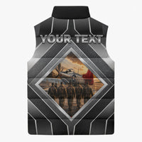 Personalized Tuskegee Airmen Sleeveless Puffer Jacket Vintage WWII Aviation History Graphic Art
