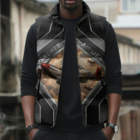 Personalized Tuskegee Airmen Sleeveless Puffer Jacket Vintage WWII Aviation History Graphic Art