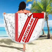 Switzerland Flag Beach Blanket Swiss Map Red-White Distressed - Wonder Print Shop
