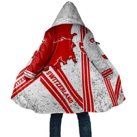 Switzerland Flag Cloak Swiss Map Red-White Distressed - Wonder Print Shop