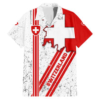 Switzerland Flag Family Matching Mermaid Dress and Hawaiian Shirt Swiss Map Red-White Distressed - Wonder Print Shop