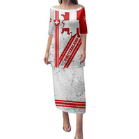 Switzerland Flag Family Matching Puletasi and Hawaiian Shirt Swiss Map Red-White Distressed - Wonder Print Shop
