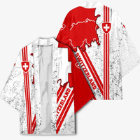 Switzerland Flag Kimono Swiss Map Red-White Distressed - Wonder Print Shop