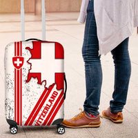 Switzerland Flag Luggage Cover Swiss Map Red-White Distressed - Wonder Print Shop