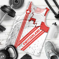 Switzerland Flag Men Tank Top Swiss Map Red-White Distressed - Wonder Print Shop