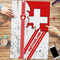 Switzerland Flag Puzzle Swiss Map Red-White Distressed - Wonder Print Shop