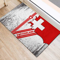 Switzerland Flag Rubber Doormat Swiss Map Red-White Distressed - Wonder Print Shop