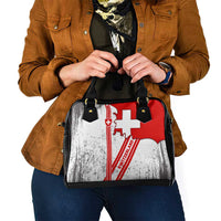 Switzerland Flag Shoulder Handbag Swiss Map Red-White Distressed - Wonder Print Shop