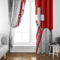 Switzerland Flag Window Curtain Swiss Map Red-White Distressed - Wonder Print Shop