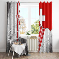 Switzerland Flag Window Curtain Swiss Map Red-White Distressed - Wonder Print Shop