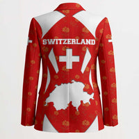 Switzerland Flag Blazer with Floral Pattern Red and White Sportswear - Wonder Print Shop