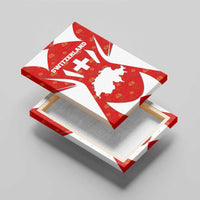 Switzerland Flag Canvas Wall Art with Floral Pattern Red and White Sportswear - Wonder Print Shop