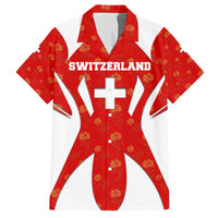 Switzerland Flag Family Matching Long Sleeve Bodycon Dress and Hawaiian Shirt with Floral Pattern Red and White Sportswear - Wonder Print Shop