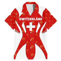 Switzerland Flag Family Matching Mermaid Dress and Hawaiian Shirt with Floral Pattern Red and White Sportswear - Wonder Print Shop
