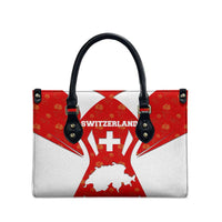 Switzerland Flag Leather Bag with Floral Pattern Red and White Sportswear - Wonder Print Shop