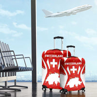 Switzerland Flag Luggage Cover with Floral Pattern Red and White Sportswear - Wonder Print Shop
