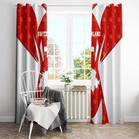 Switzerland Flag Window Curtain with Floral Pattern Red and White Sportswear - Wonder Print Shop