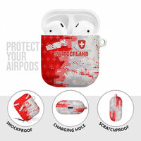 Switzerland Flag AirPods Case with Camo Red White Sportswear with Swiss Cross Shield - Wonder Print Shop