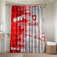Switzerland Flag Bathroom Set with Camo Red White Sportswear with Swiss Cross Shield - Wonder Print Shop