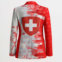 Switzerland Flag Blazer with Camo Red White Sportswear with Swiss Cross Shield - Wonder Print Shop