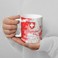 Switzerland Flag Ceramic Mug with Camo Red White Sportswear with Swiss Cross Shield - Wonder Print Shop