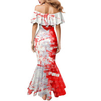 Switzerland Flag Family Matching Mermaid Dress and Hawaiian Shirt with Camo Red White Sportswear with Swiss Cross Shield - Wonder Print Shop